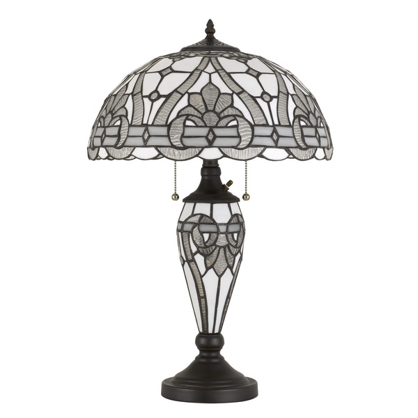 Cal Lighting 60W X 2 Tiffany Table Lamp With 7W Night Light BO-2943TB